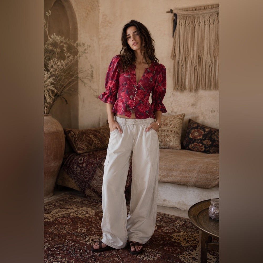 free people I found you printed top